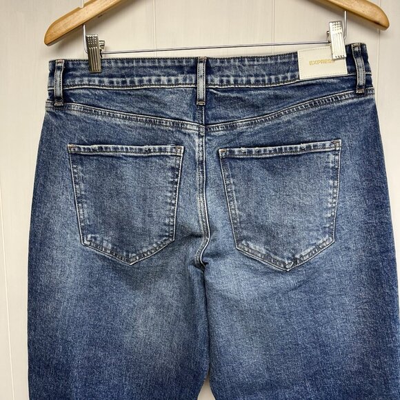 Express Womens Jeans Conscious Edit 90s Ankle Boot Mid Rise Size 12R Denim Y2K - Picture 4 of 6